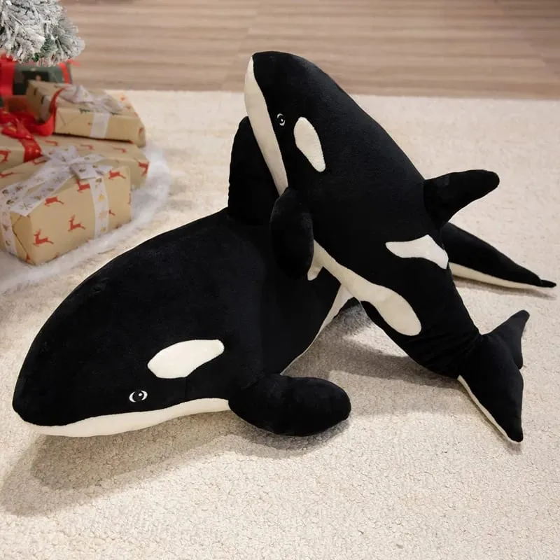 50/70 cm plyšový polštář kosatky kosatky měkký černý bílý velrybí polštář Ložnice Dekor pohovka Plyšový polštář s motivem oceánu