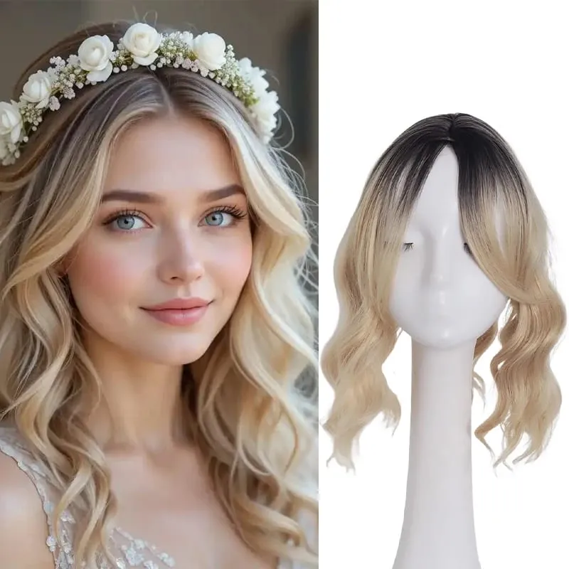 High Quality Synthetic Water Wave Wig Topper Middle Part With Natural Shine Easy To Apply For Quick Volume Boost. — image 14