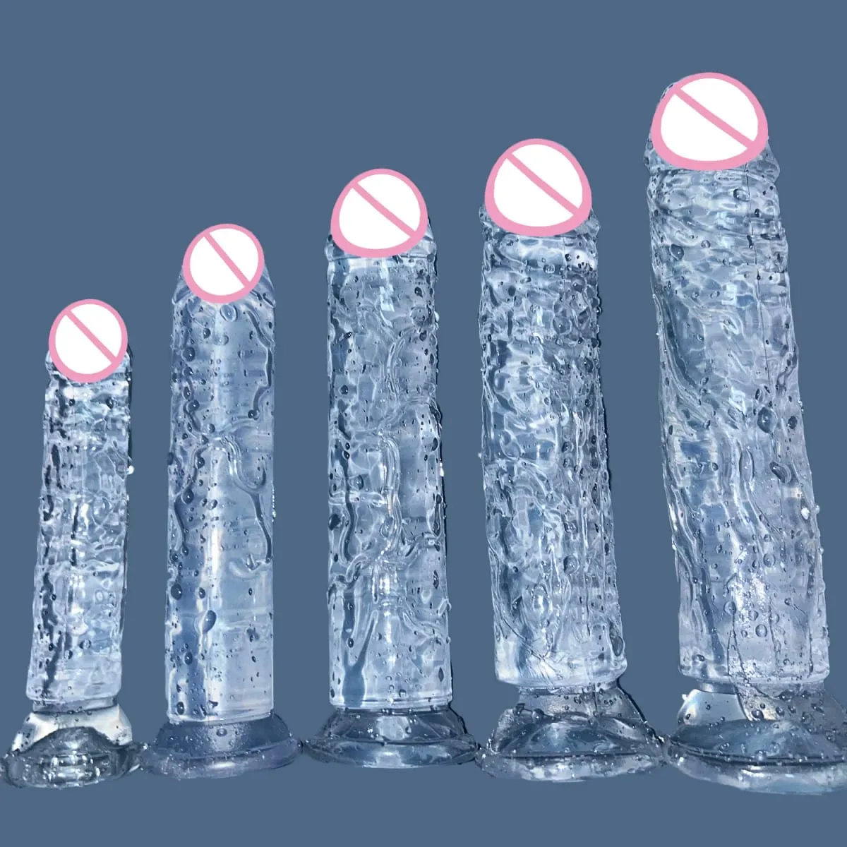 Ucuz 5 Renk Küçük Şeffaf Yapay Penis Vantuz Jöle Dick Kadın Erotik Anal Seks Oyuncakları Yumuşak Klitoris Vajinal Masturbators Penis — image 1