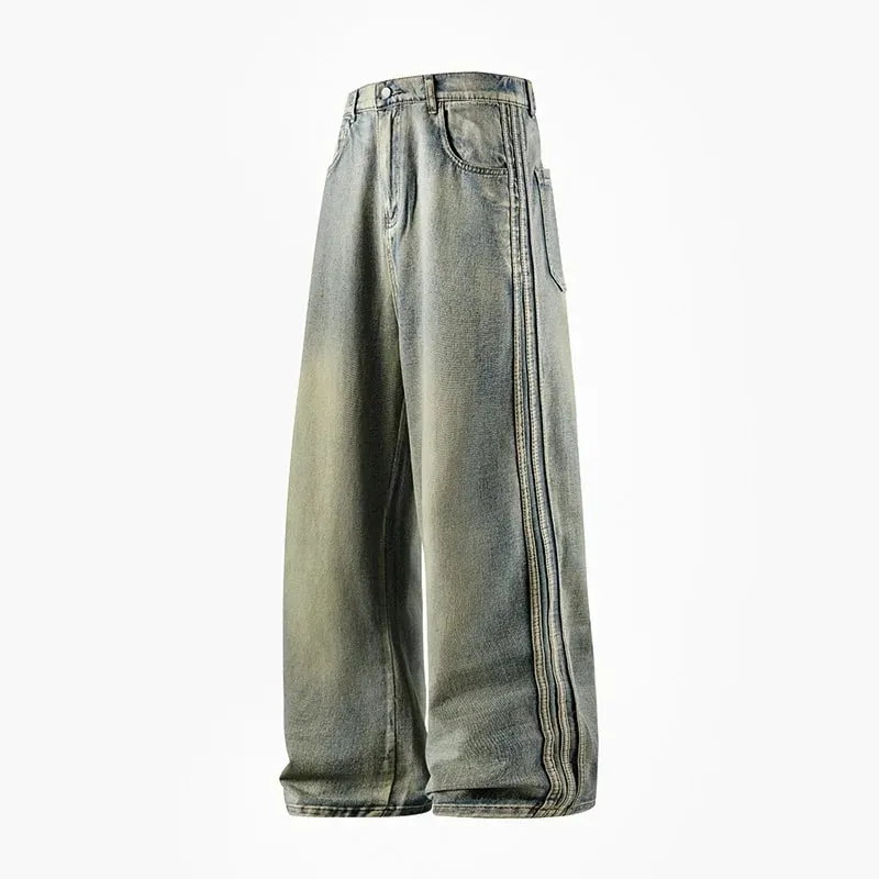 Man Pants Jeans Baggy Jeans Loose Fit Straight Leg High Street Casual Trousers For Men Spring Autumn Trendy Wide Leg — image 1
