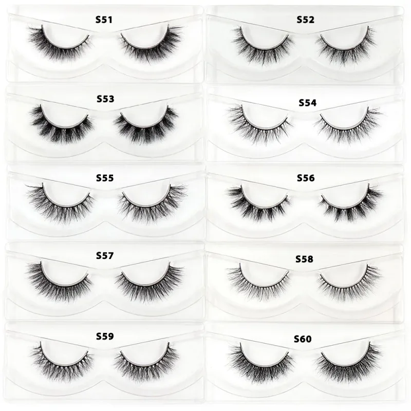 Short Natural 3D Mink Lashes Fluffy Wispy Fake Eyelashes Crisscross False Lashes Eyelash Extension Makeup — image 3