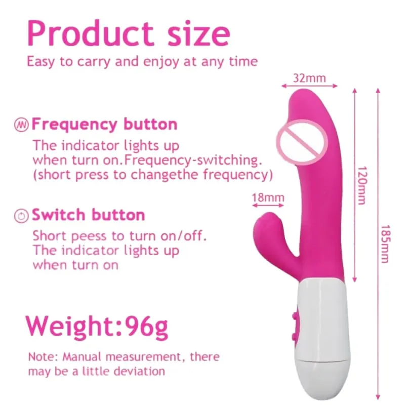 Silicone G-Spot Rabbit Vibrator Dual Vibration Clitoral Massager 10 Speeds Rechargeable Waterproof Pleasure Sex Toy for Women