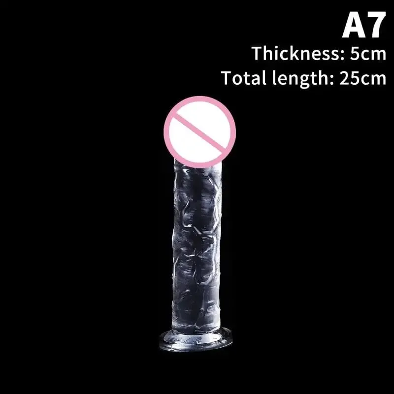 Felnőtt szexhez Maszturbátor G Spot Realistic dildo Női TPE Kezdő Clear vibrátor erős tapadókoronggal, szabadkezes játék