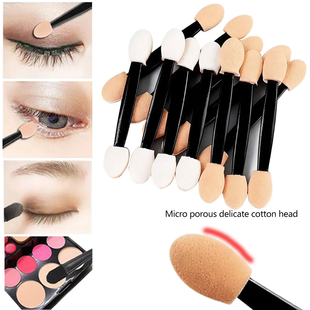 10/30/100pcs Double Ended Eyeshadow Brush Eyeshadow Applicators 6.2cm Makeup Sponge Brushes For Women Cosmetic Beauty Tool — image 2