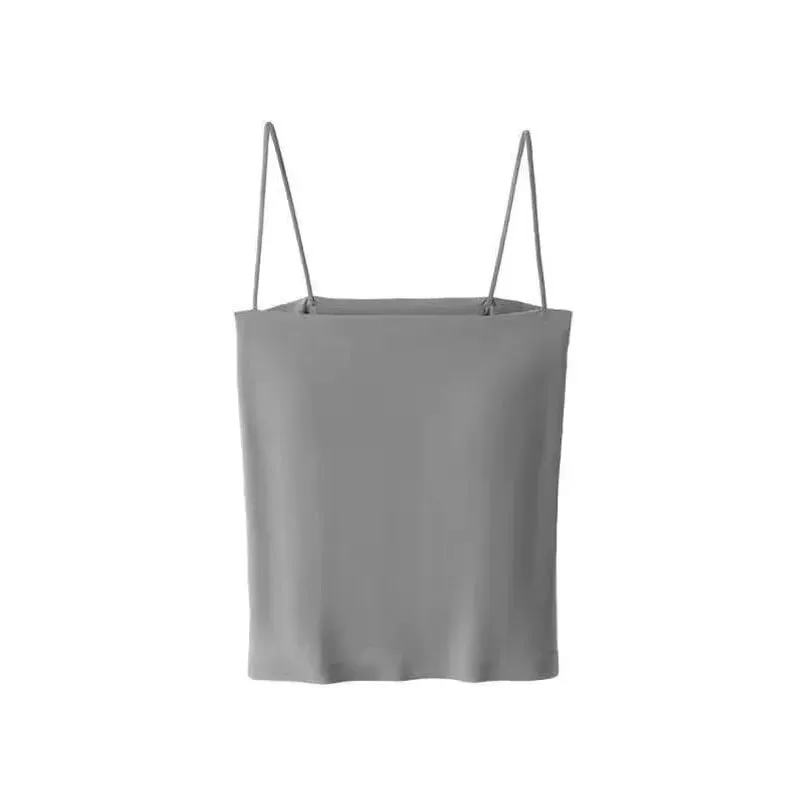1pcs Womens Solid Thin Strap Tube Top Girls Slim Stretch Camisole Sleeveless Basic Layering Tank Vest Summer Ladies Daily Wear