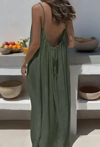 Women Sundress Summer Sexy Backless Loose Slip Beachwear Holiday Long Maxi Party Dresses WXFZ-5188 — image 11
