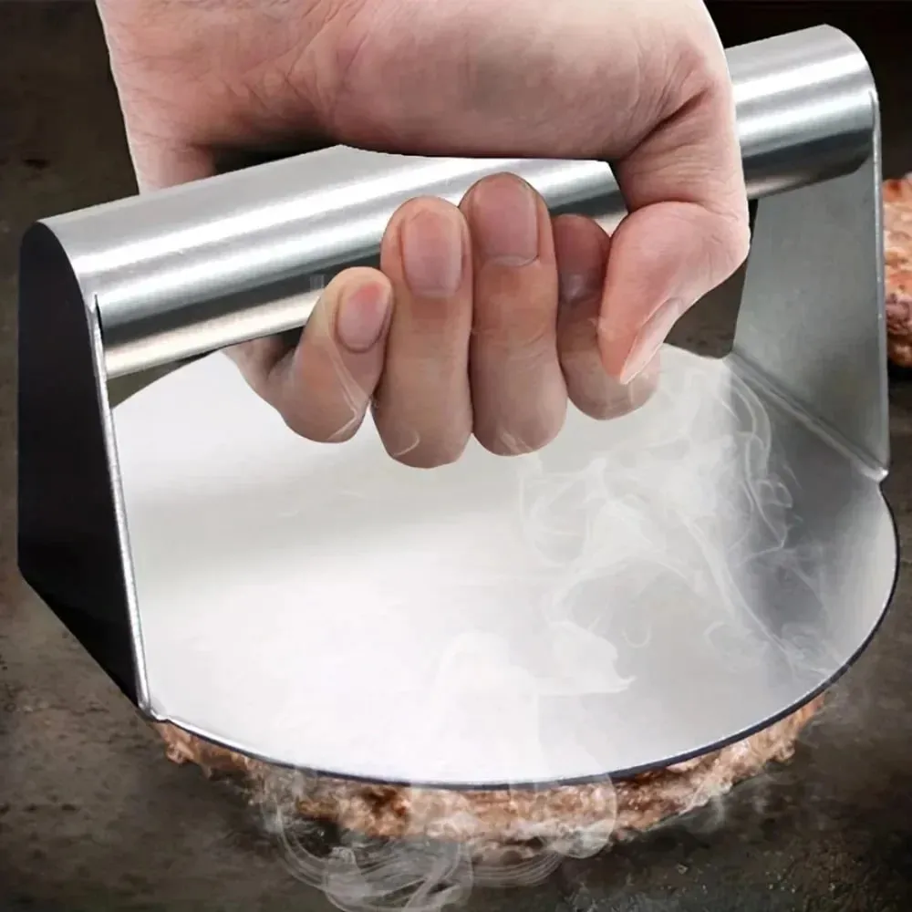Stainless Steel Smash Burger Press Hamburger Patties Meat Masher Circular Meat Press Mold for Deli Meats Kitchen Accessories — image 9