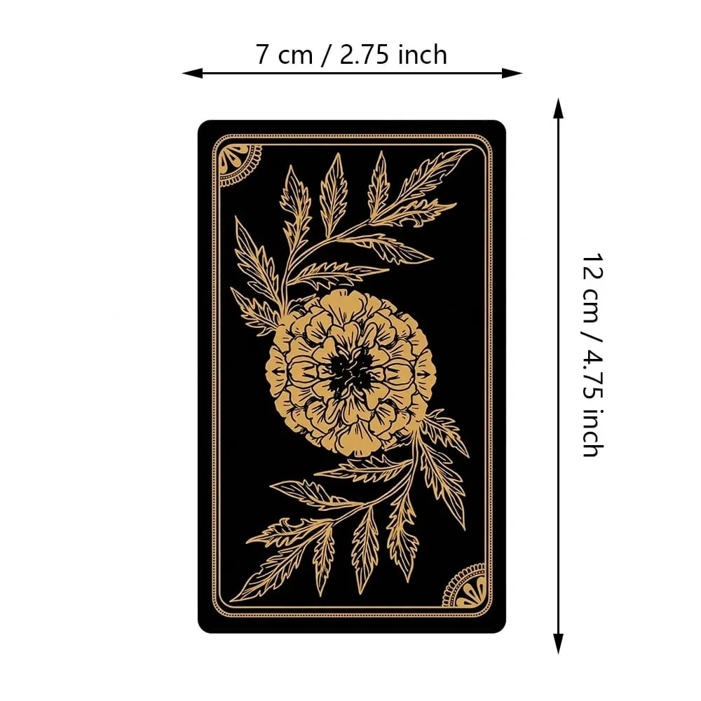 The Marigold Tarot Deck 78pcs Cards Black & Gold Skull Art Tarot Cards Rider-Waite Inspired Divination Deck English Ver. — image 2
