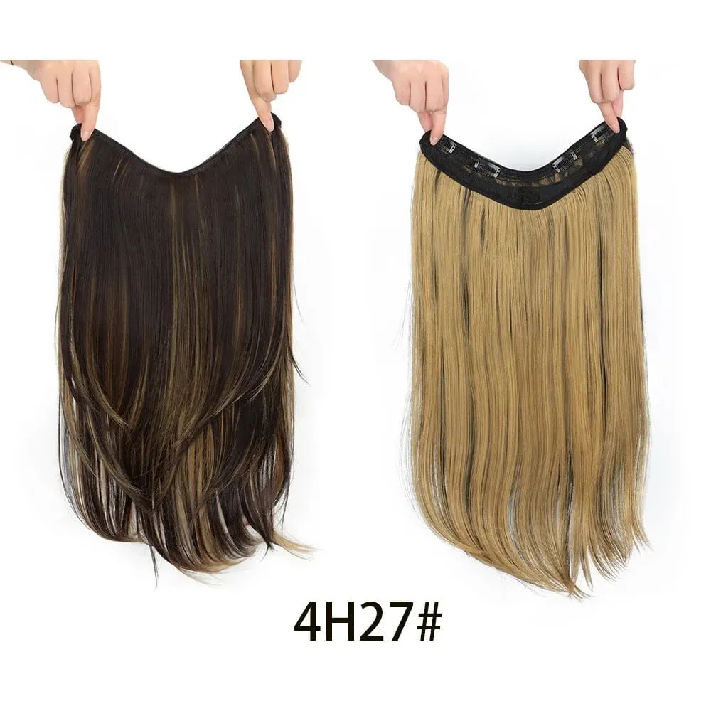 Synthetic Wig Women's Traceless Invisible U-shaped Layered Straight Hair With Inner Buckle Long Curly Hair Natural