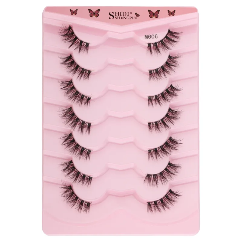 Mezze Ciglia Naturali Soffici Ciglia Finte Cat Eye Lash 3D Ciglia di Visone Finte Ciglia Morbide Alate Strumento di Trucco