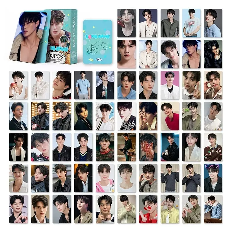 92Pcs/Set Song Kang Lomo Cards 60PCS HD Photo Cards + 32PCS Mini Stickers Korean Actor Photocards for Fans Collection — image 2