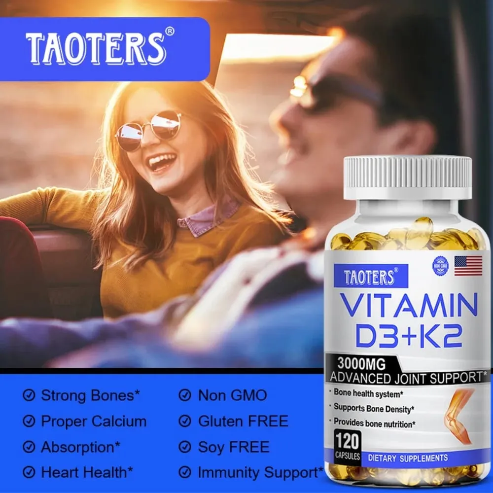 Vitamin D3 K2 Capsule Promotes Strong Bones Calcium Absorption for Teeth Heart Cardiovascular Health — image 7