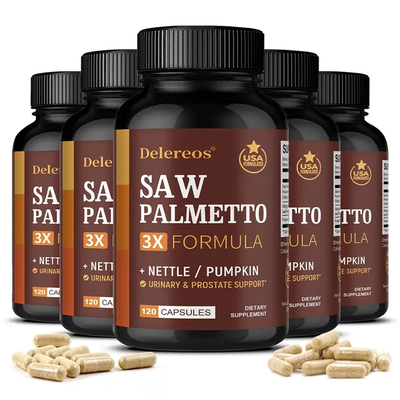 Saw Palmetto Prostate Health Supplement To Promote Urinary Tract Function - 500mg Per Serving DHT Blocker Hair Vitamin Vegan — image 9