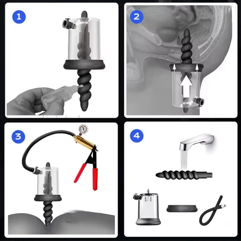 Anal Plug Vacuum Pump Prostate Stimulator Sex Toys for Men Women Adult Powerful Suction Manual Anus Dilator Butt Plug Set — image 3