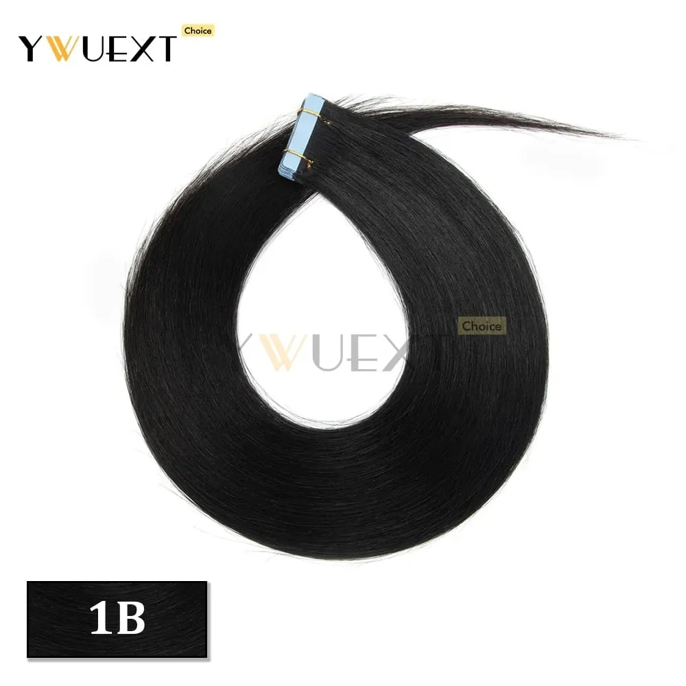 30G-50G Tape in Human Hair Extensions Natural Straight Machine Remy Hair 20pcs/pack Natural Look Hair Easy to Wear for Women