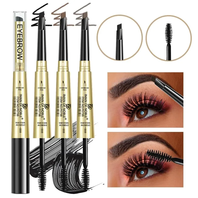 Ultrafijne Dual Head Wenkbrauwpotlood Mascara Set Natuurlijke waterdichte en langdurige professionele wenkbrauwpotloodmake-up — image 2