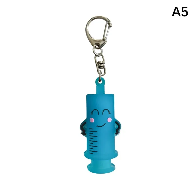 TT1pc For Home Nurses And Doctors Rubber Cutter Aid Medication Vial Breaker Tool Syringe-Shaped Ampoule Bottle Opener Keychain