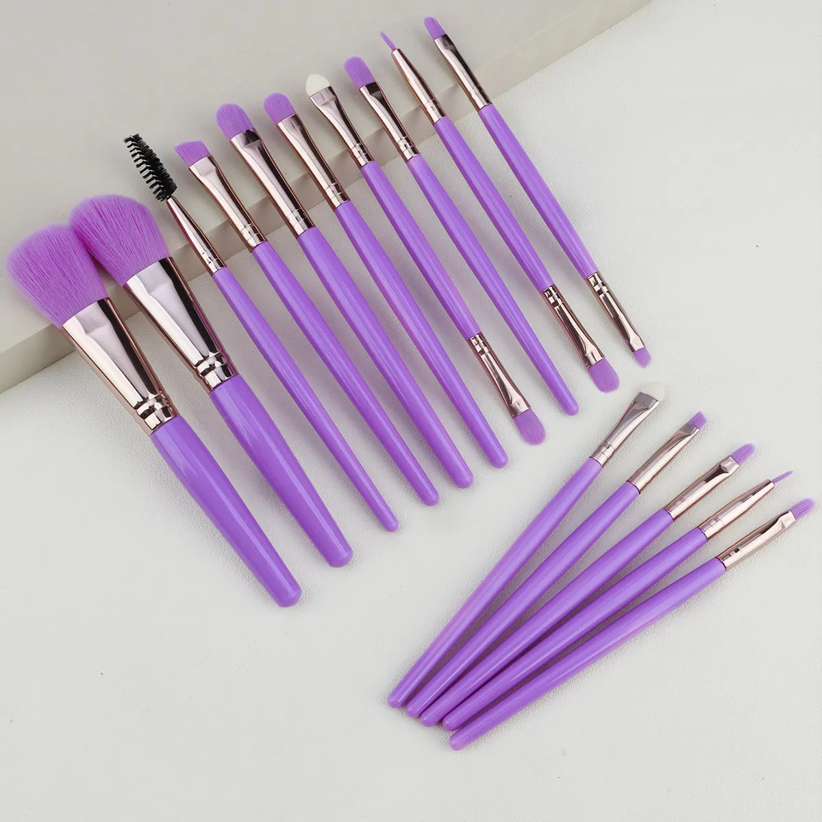 15pc Makeup Brushes Set Face Eyes Make Up Brush Eyelash Eyeshadow Eyebrow Eyeliner Foundation Powder Blush Highlight Lips Brush