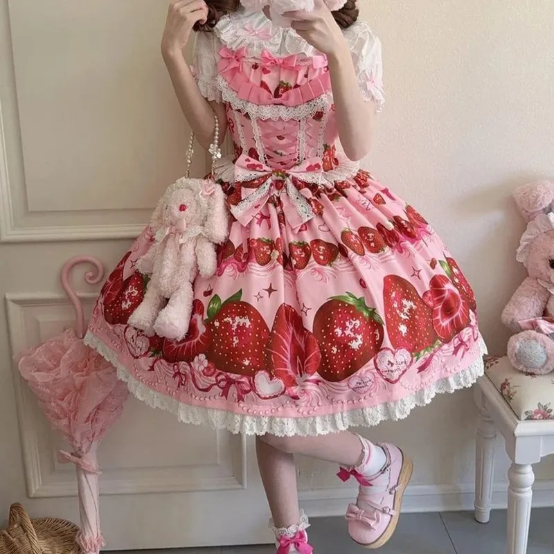 Original design Lolita dress cute jsk suspender dress women's summer long dresses for women