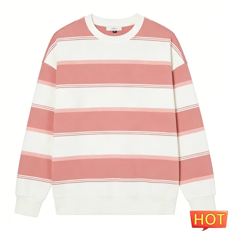 Simple Fashion Striped Pattern Sweatshirts For Men Casual Autumn 3D Printed Long Sleeve Hoodies Loose Daily Wear Basic Pullovers — image 2