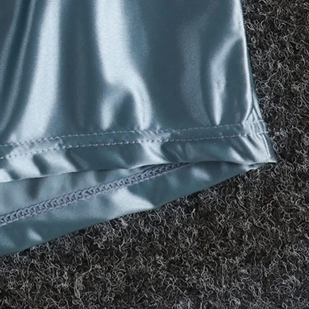 1pc hommes glace soie lisse solide Boxer Shorts culottes L-3XL grande taille vêtements de nuit amples sous-vêtements troncs sans couture confortable vêtements de nuit