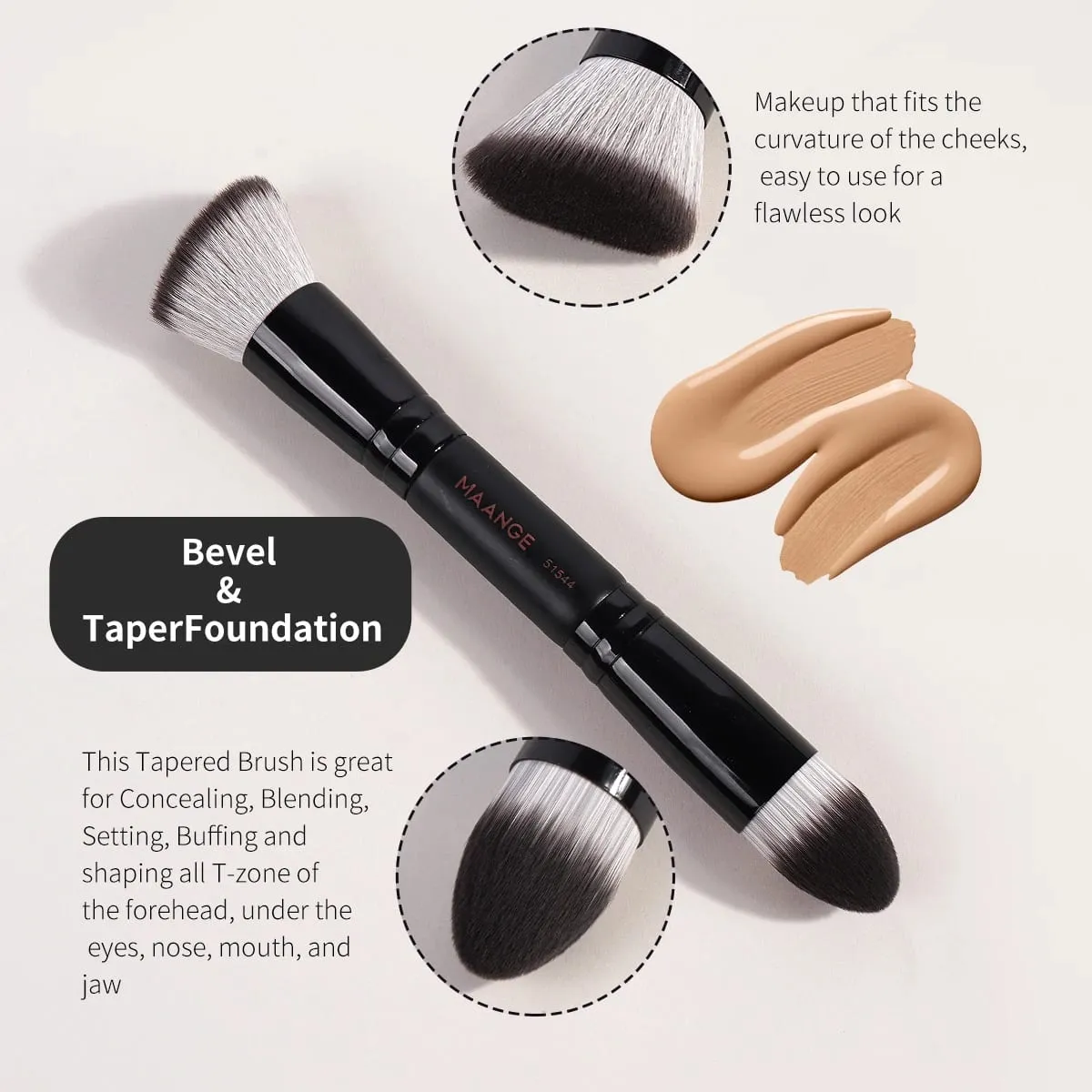 4 Stuks Dual-Ended Make-Up Kwasten Set Met Doos Foundations Poeder Verbergen Blush Voor Oogschaduw Basic Brush Beginner Reizen