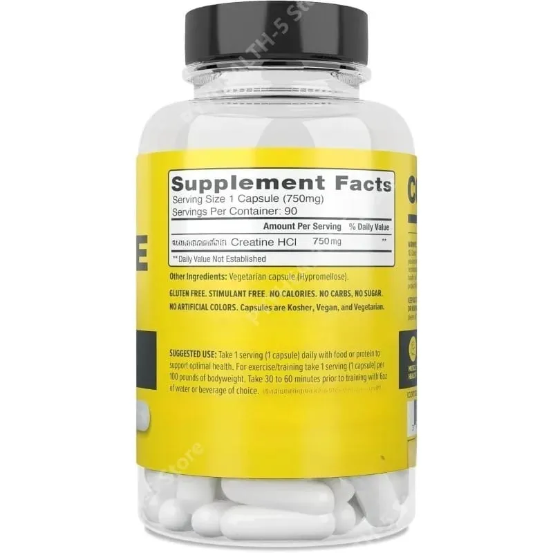 Creatine HCl Capsules Muscle Cognitive Cellular Energy Support | No Bloating or Cramps Creatine Pills (90 Capsules) — image 5