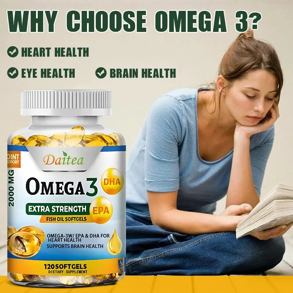 Omega 3 Fish Oil 2000mg Softgels with EPA & DHA Supports Heart Brain Joint & Eye Health Boosts Nerve Function & Immunity — image 6