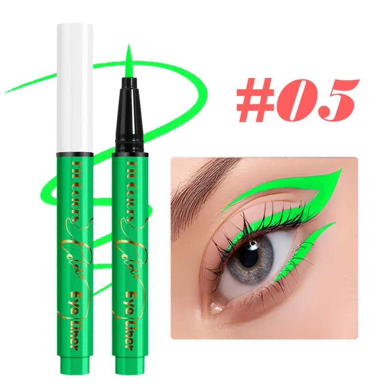 12-color UV Fluorescent Eyeliner Pen Neon UV Reactive Liquid Eyeliner Waterproof Long Lasting Matte Colorful Eye Liner Makeup — image 6