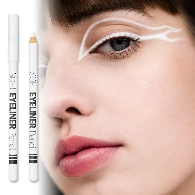 Smooth Waterproof White Eyeliner Pencil - Long-Lasting Eye Brightener Easy Wear Fashion Makeup Tool for Smooth Application — image 3