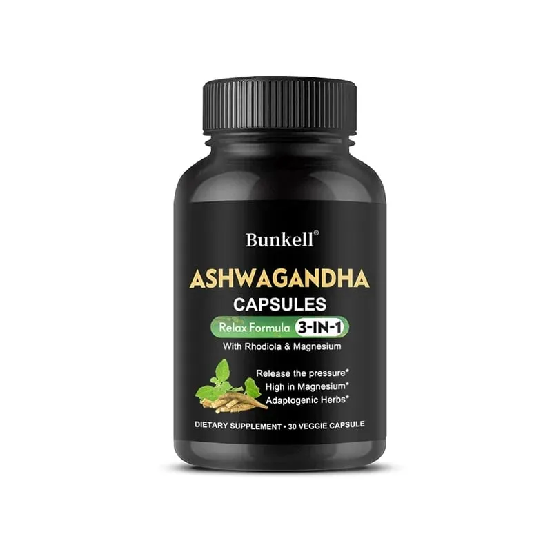 자연적인 기분 스트레스 초점 뇌 에너지 수면 건강 지원을 위한 마그네슘이 함유된 순수 Ashwagandha 뿌리 추출물 캡슐 — image 8
