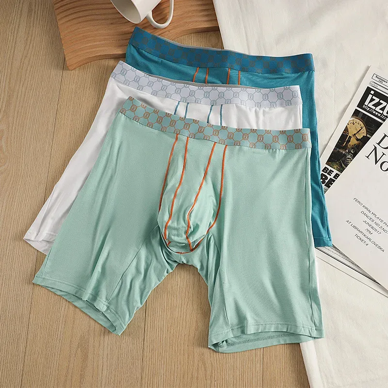 Bamboo Fiber Boxer Shorts Mens Underwear Cueca U Convex Pouch Panites Man Extended Long Underpant Male Plus Size Boxers M-XXL — image 9