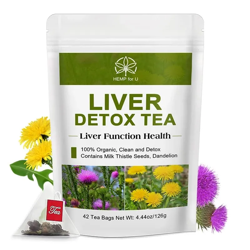 Detoks Hati Sokongan Herba Semulajadi dan Organik Membersihkan Teh Detoks Haba untuk Membaiki Sistem Metabolisme Lemak Badan