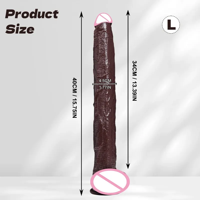 40CM Long Dildo Realistic Snake Shape Single Layer Silicone Big Penis Soft Anal Sex Toy Suction Cup Dick for Women G-spot Orgas