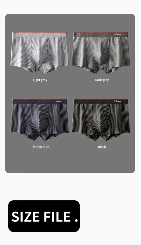 MiiOW 3Pcs Cotton Men's Boxer Underwear AAA Antibacterial Man Boxershorts Seamless Striped Men Underpants Boxer Male Boxer Short