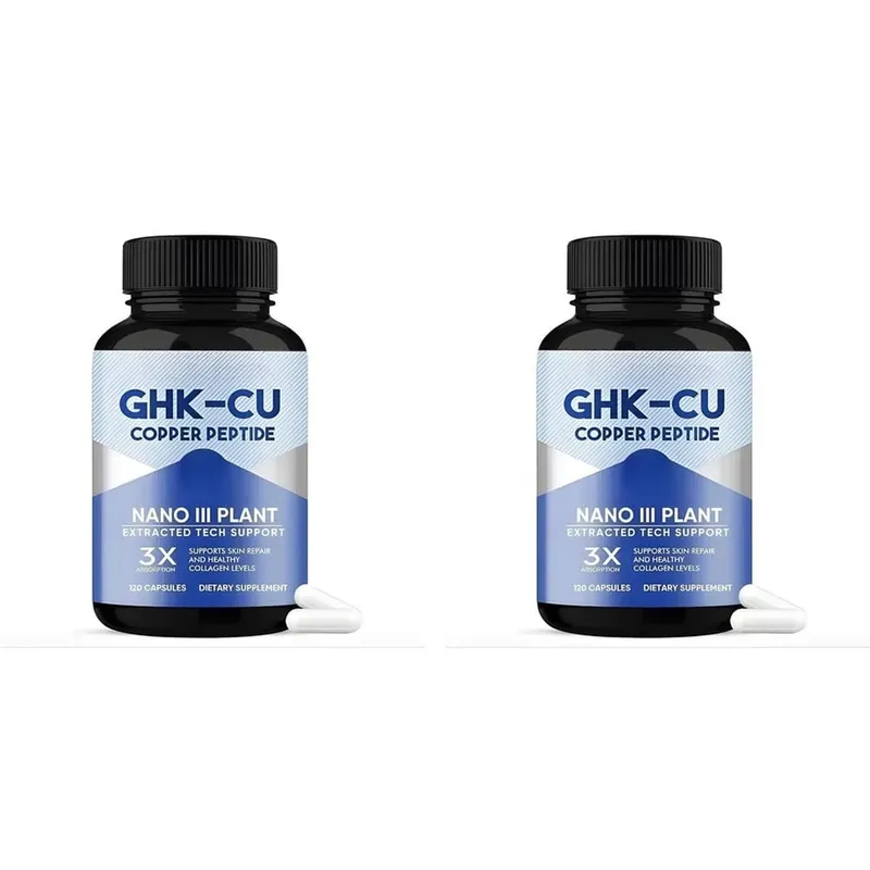 GHK-Cu Copper Peptide Supplement Capsules for Skin Health Support Collagen Support Antioxidant Wellness 120 Count