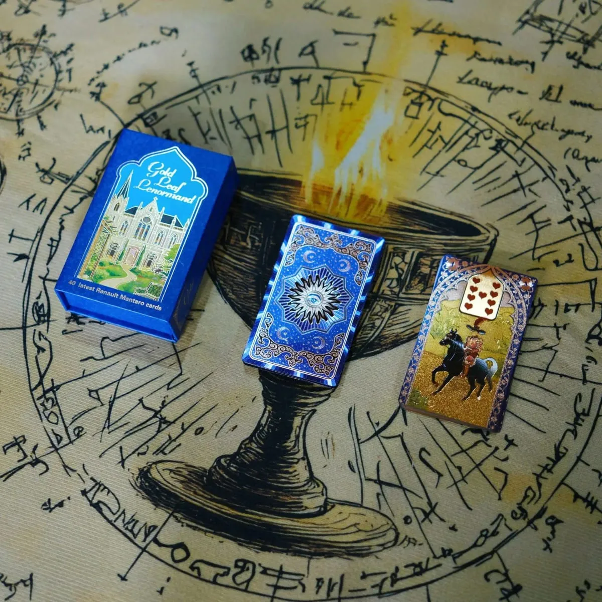 Rana George Lenormand Oracle Cards 40 Pcs Waterproof PET Cards 12*7cm for Divination & Fortune Telling