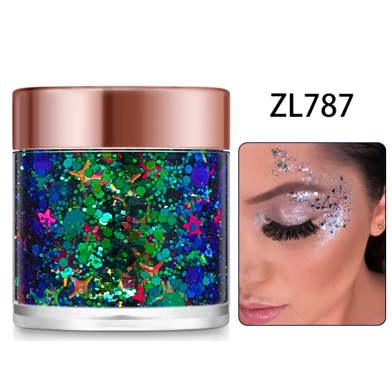 Chameleon Glitter Gel Sequins for Eye & Body Hair Makeup Bright Pearl Sequins Shimmer Face Shiny Decorations DIY Art & Parties