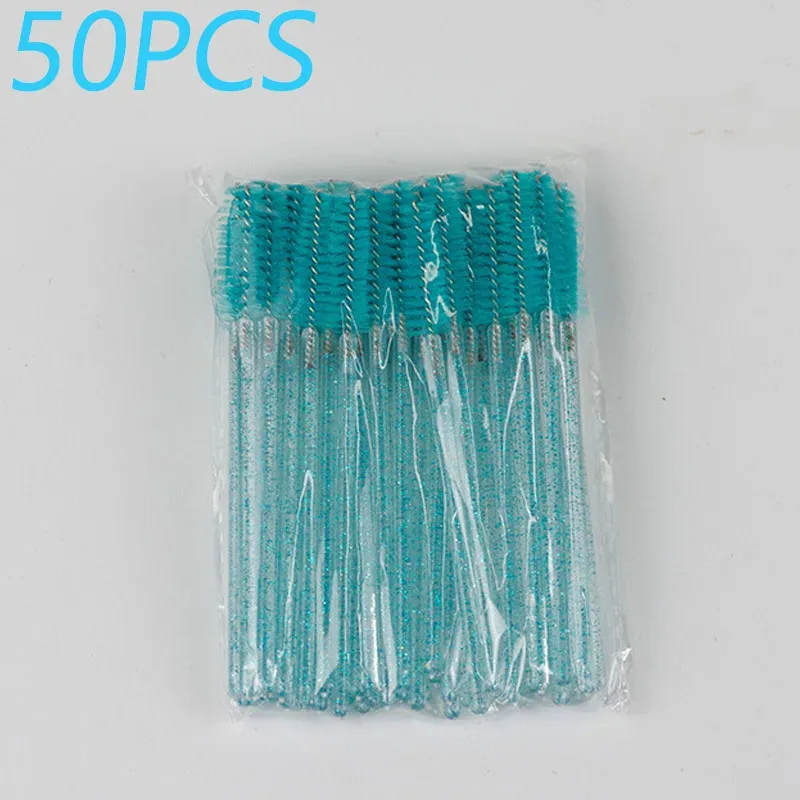 50pcs Crystal Rod Disposable Eyelash Brushes Eyelash Comb Eyebrow Comb Eyelash Curl Spiral Multi purpose Portable Makeup Brush — image 12