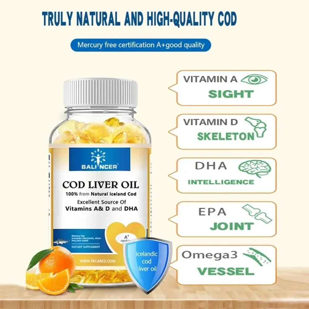 Extra-strength Formula Cod Liver Oil Contains Vitamins A D EPA and DHA Supports Heart Brain Immune Joint and Eye Health — image 2
