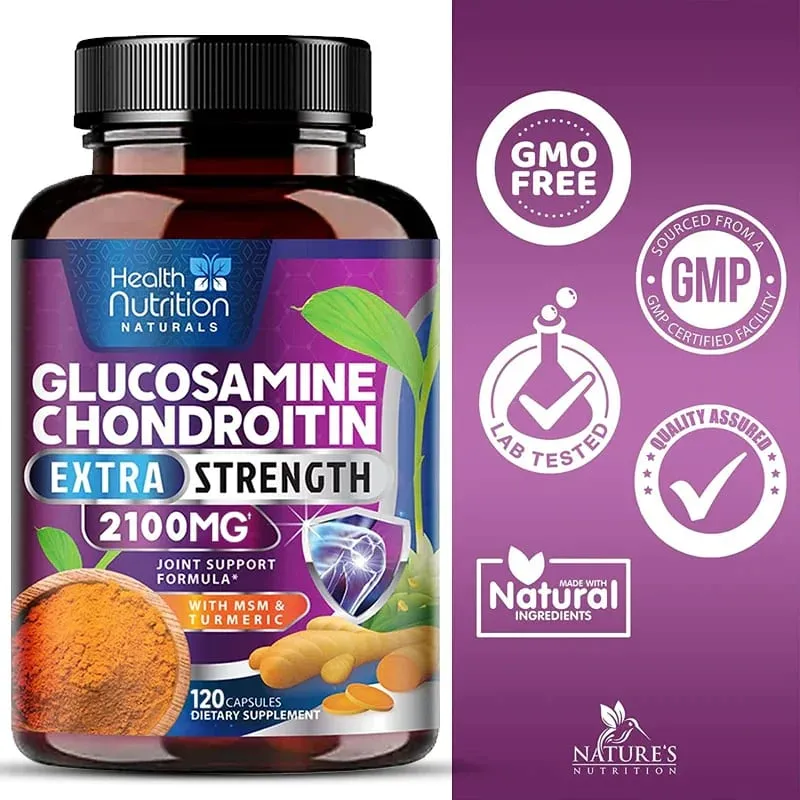 Glucosamina Condroitina Curcuma MSM Supporto articolare a tripla forza 2100 mg — image 2