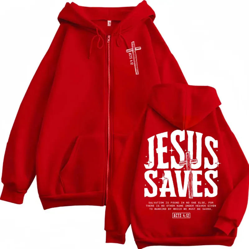 Jesus Christian Bible Verse Zipper Hoodie Men Women Clothing Fashion Aesthetic Zip Up Pullovers High Quality Fleece Sweatshirts — image 5