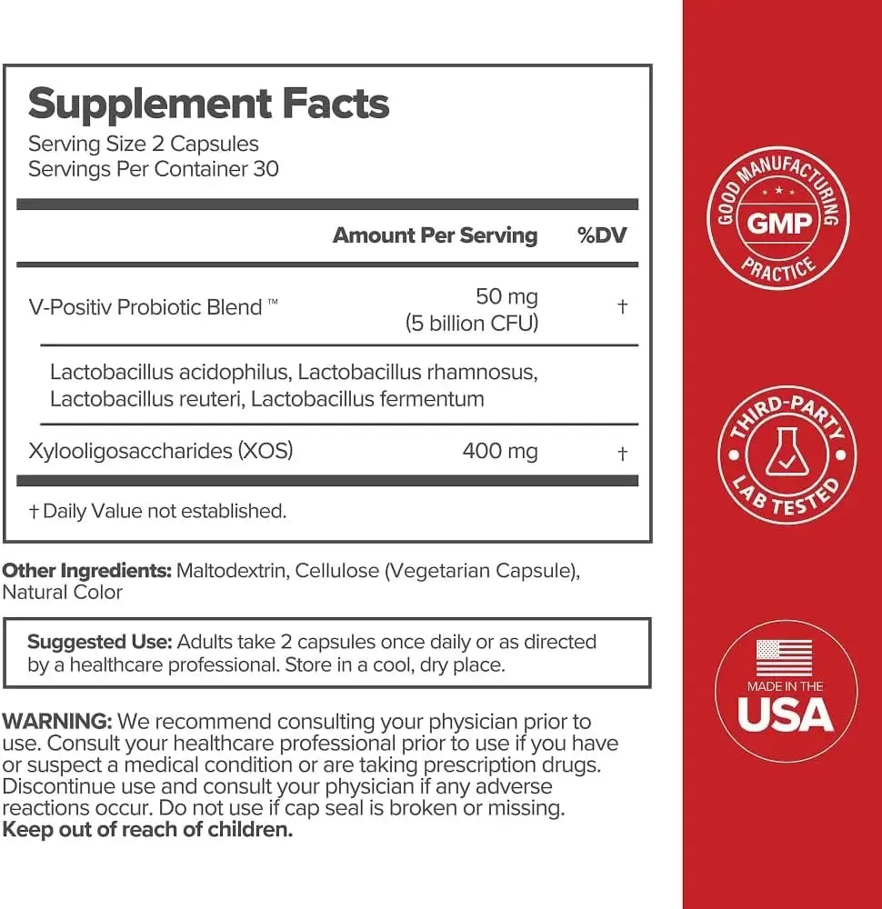 Vaginal Probiotics for Women pH Balance with Prebiotics & Lactobacillus – Promote Healthy Vaginal Odor & Flora 60 Capsules — image 6