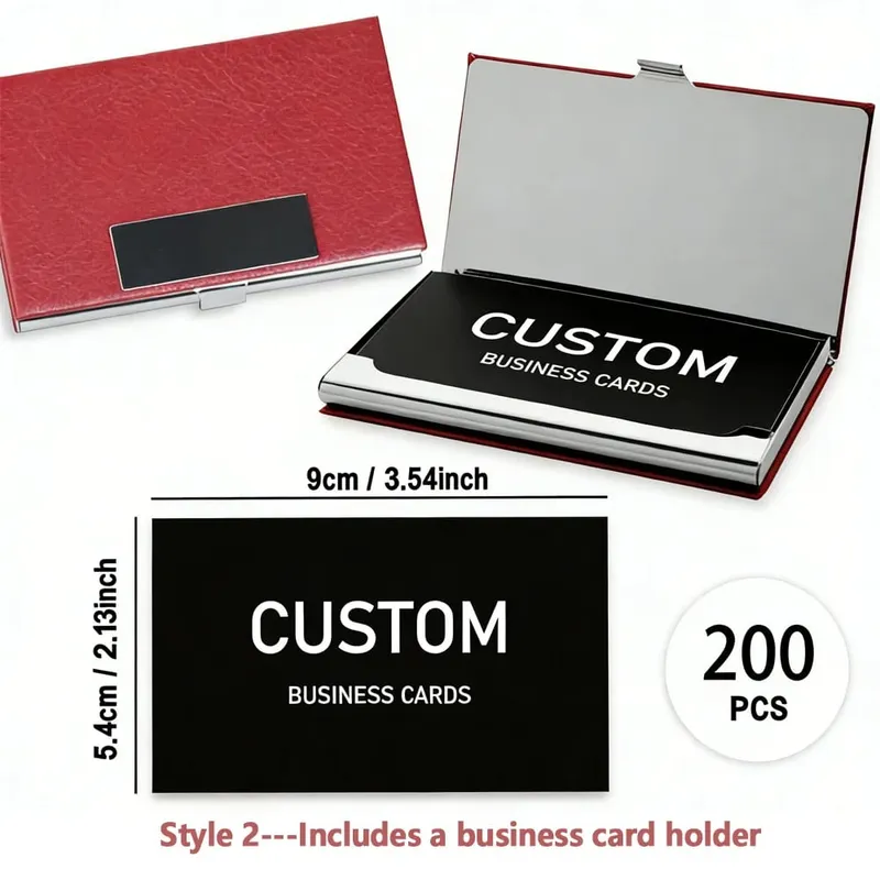 200/500/1000pcs Customizable Cards Personalized Business Cards with Acrylic Storage Box Matte Film Thank You Invitations — image 11