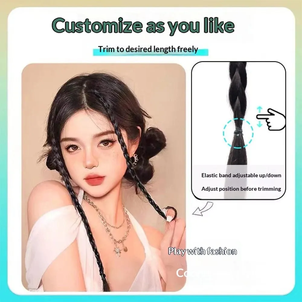 1Pcs Synthetic Braid Wig with Strong BB Clips Lightweight Box Braid Ponytail Hair Pieces for Women Fashion Accessory