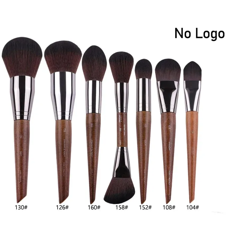 Pennelli per trucco occhi in legno naturale set completo Ombretto Pro Crease Kit per trucco sfumino evidenziatore sopracciglio Pennello per ciglia labbra pratico — image 10