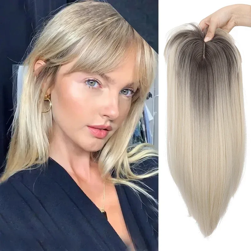 Synthetic Topper Hair Long Straight Invisible Hair Extension Loss Hairpiece Heat Resistant Fiber For Women Daily Styling — image 10