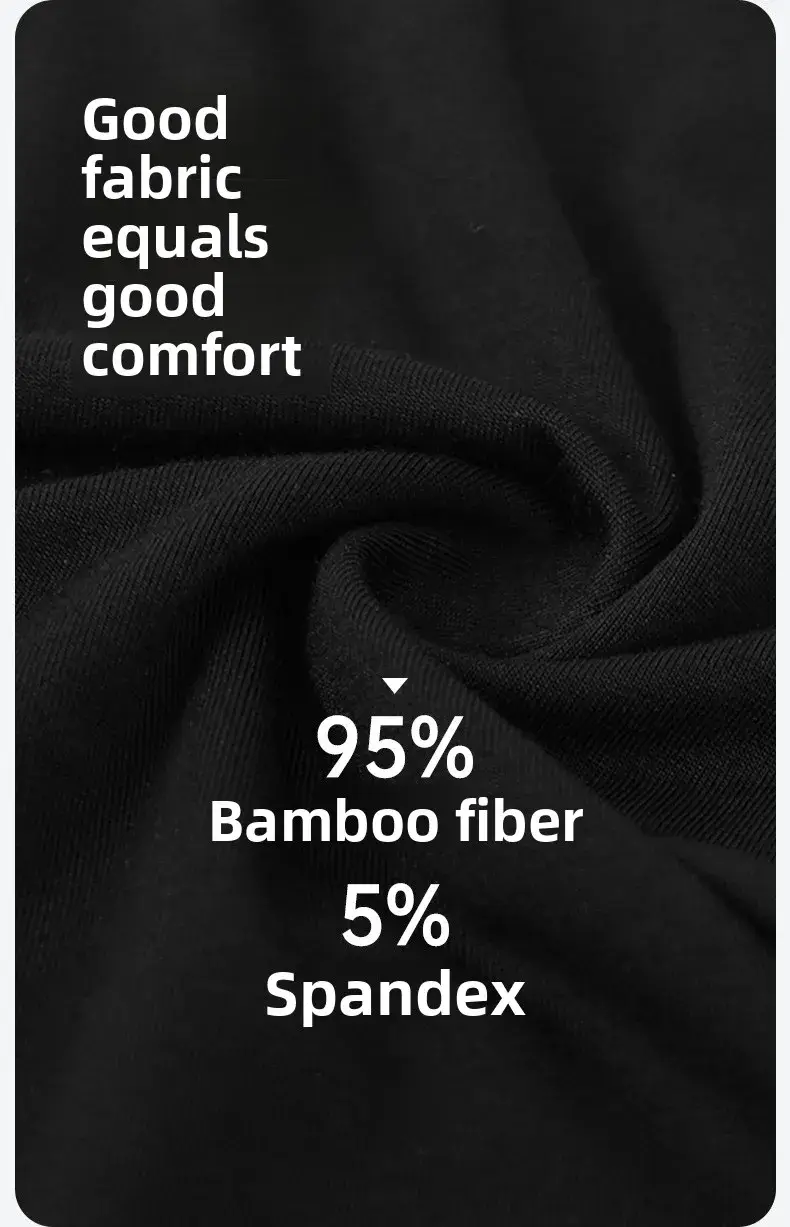 Big Pouch Men Bamboo Fiber Boxer Briefs Breathable Underwear With Fly Opening Mid Waist Sports Trunks Moisture Wicking Soft Cool — image 1