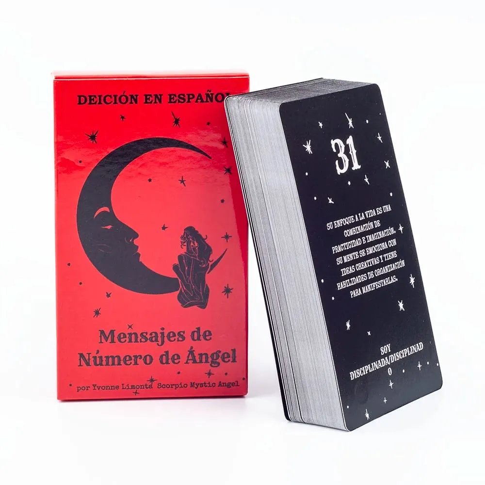 Mensajes de Número de Ángel 54ks španělská verze Fate Věštění tarotové karty Věštění karetní hry Společenská stolní hra 10,3*6CM — image 2