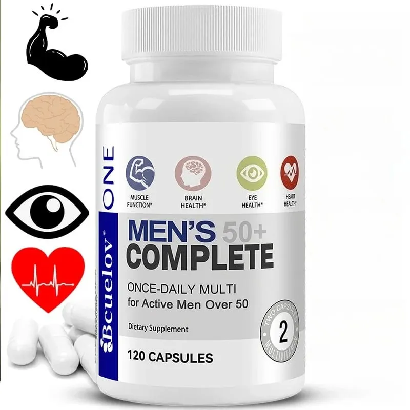 Men's Multivitamin for 50+ - Enhances Memory and Cognition Supports Brain Eye and Heart Health Boosts Energy and Immunity — image 1
